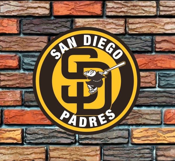 San Diego Padres Logo Round Metal Sign Baseball Signs Gift for Fans