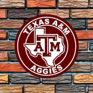 Texas A&M Aggies Logo Round Metal Sign Football Signs Gift for Fans