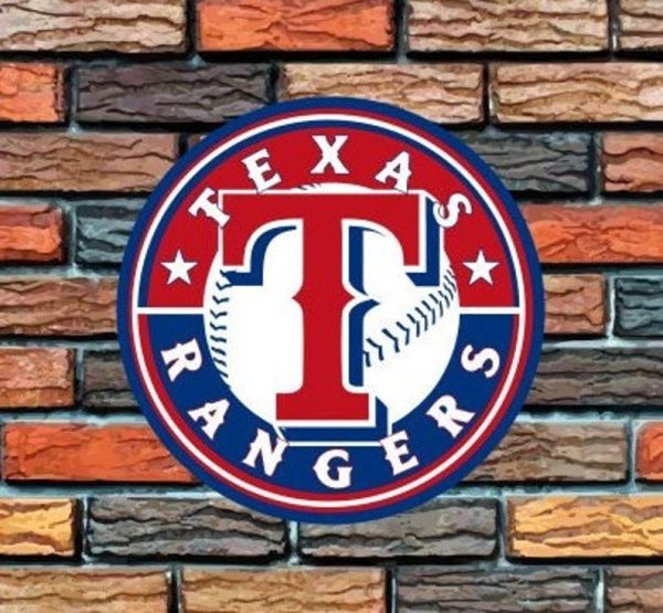 Texas Rangers Logo Round Metal Sign Baseball Signs Gift for Fans