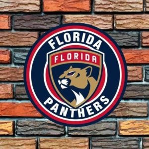 Florida Panthers Logo Round Metal Sign Ice Hockey Signs Gift for Fans