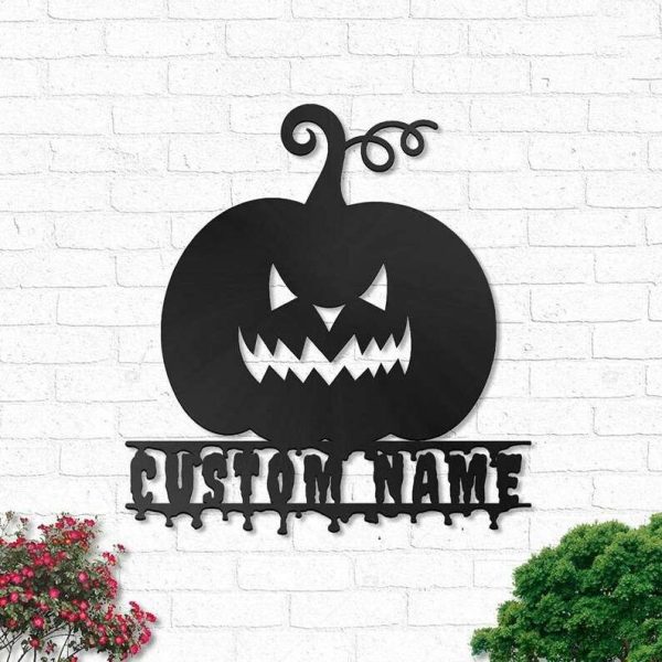 Personalized Horror Pumpkin Metal Sign Halloween Signs Halloween Decoration for Home