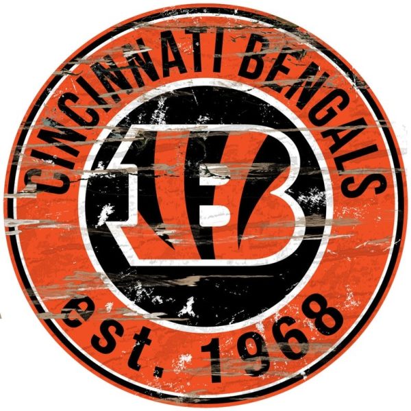 Cincinnati Bengals Est.1968 Classic Metal Sign Football Signs Gift for Fans