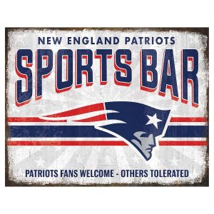 New England Patriots Sports Bar Printed Metal Sign Gift For Fan