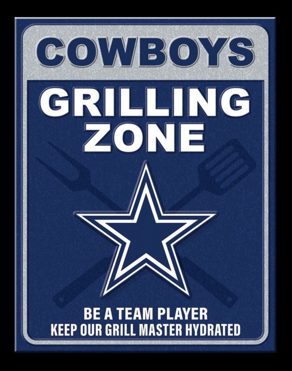 Dallas Cowboys Grilling Zone Classic Metal Sign Football Signs Gift for Fans