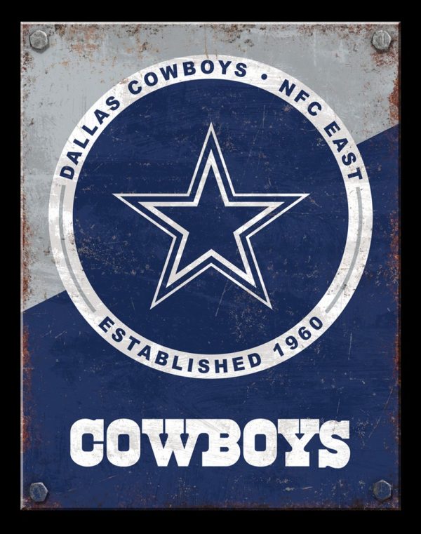 Dallas Cowboys Est 1960 Classic Print Metal Sign Football Signs Gift for Fans