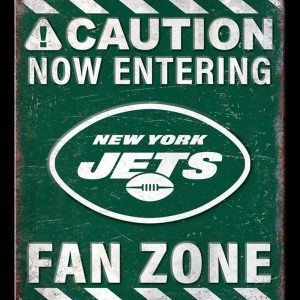 New York Jets Caution Now Entering Classic Metal Sign Football Signs Gift for Fans