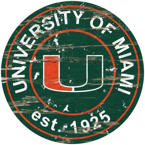 University Of Miami Athletics Est.1925 Classic Metal Sign Miami Hurricanes Signs Gift for Fans