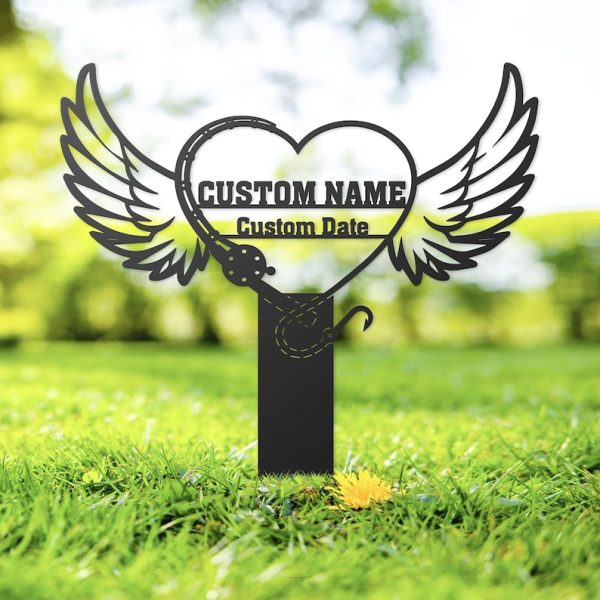 Fishing Pole Grave Marker Metal Garden Stakes Fishing Lover Dad Memorial Gifts Sympathy Gifts for Loss of Loved One