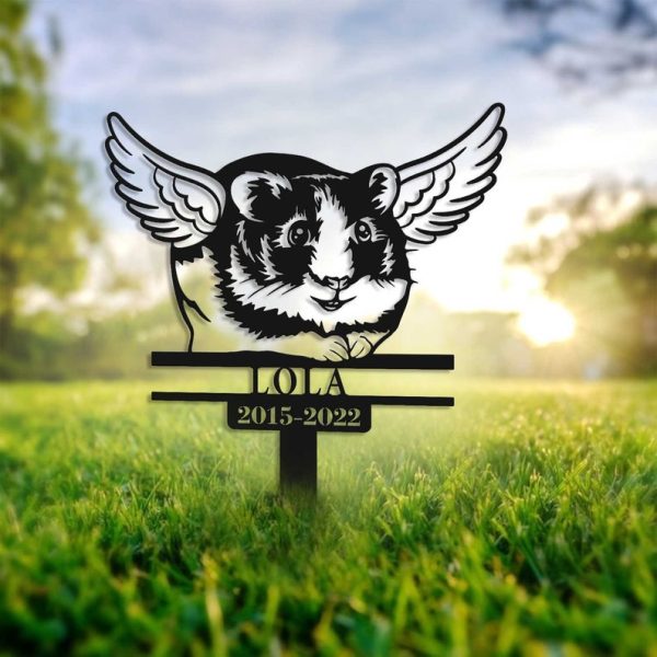 Guinea Pig with Wings Grave Marker Metal Garden Stakes Guinea Memorial Gifts Sympathy Gifts for Loss of Loved One