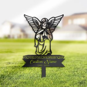 Angel Grave Marker Metal Garden Stakes Angel Memorial Gifts Sympathy Gifts for Loss of Loved One