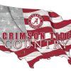 Alabama Crimson Tide USA Country Flag Team Metal Sign University of Alabama Athletics Signs Gift for Fans Custom Metal Signs