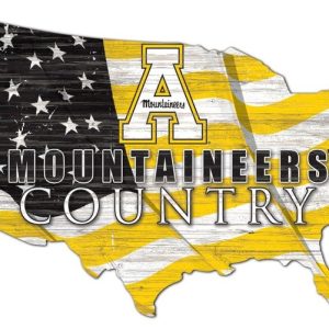 Appalachian State Mountaineers USA Country Flag Metal Sign Appalachian State University Athletics Signs Gift for Fans Custom Metal Signs