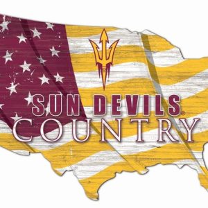 DINOZOZO Arizona State Sun Devils USA Country Flag Metal Sign Arizona State University Athletics Signs Gift for Fans Custom Metal Signs