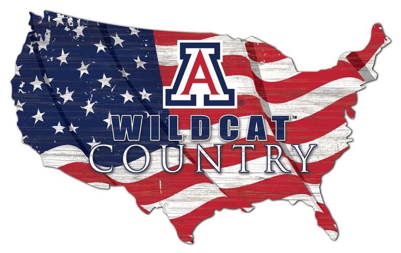 Arizona Wildcats USA Country Flag Metal Sign University Of Arizona Athletics Signs Gift for Fans Custom Metal Signs