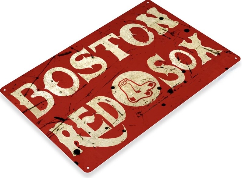 DINOZOZO Boston Red Sox Tin Sign Baseball Gift for Fans V1 Custom Metal Signs