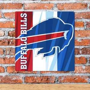 DINOZOZO Buffalo Bills Football Metal Sign Gift for Fans Man Cave Decor Custom Metal Signs