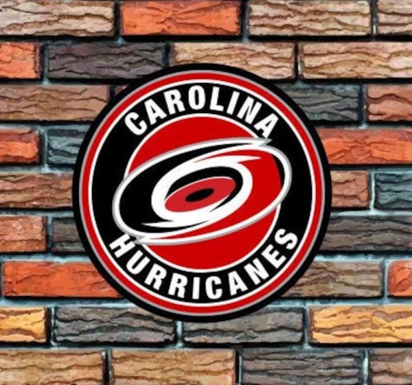 DINOZOZO Carolina Hurricanes Logo Round Metal Sign Ice Hockey Signs Gift for Fans Custom Metal Signs