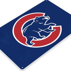 DINOZOZO Chicago Cubs Wrigley Field Tin Sign Baseball Gift for Fans Custom Metal Signs