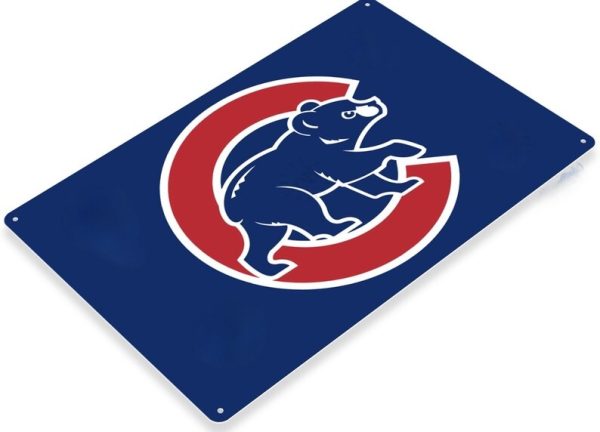 DINOZOZO Chicago Cubs Wrigley Field Tin Sign Baseball Gift for Fans Custom Metal Signs