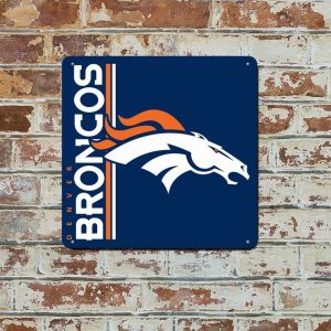 DINOZOZO Denver Broncos Football Metal Sign Gift for Fans Man Cave Decor Custom Metal Signs1