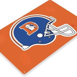 DINOZOZO Denver Broncos Tin Sign The Broncos NFL Gift for Fans Custom Metal Signs