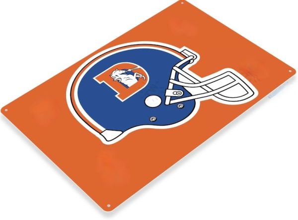 DINOZOZO Denver Broncos Tin Sign The Broncos NFL Gift for Fans Custom Metal Signs