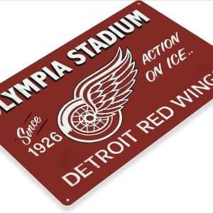 DINOZOZO Detroit Red Wings Tin Sign Hockey Team Gift for Fans V2 Custom Metal Signs