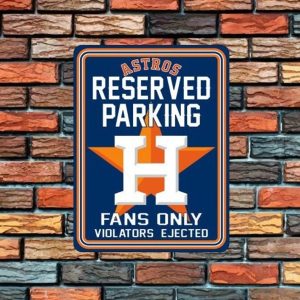 DINOZOZO Houston Astros Aluminum Parking Sign Baseball Signs Gift for Fans Custom Metal Signs