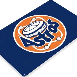 DINOZOZO Houston Astros Tin Sign Baseball Gift for Fans V1 Custom Metal Signs