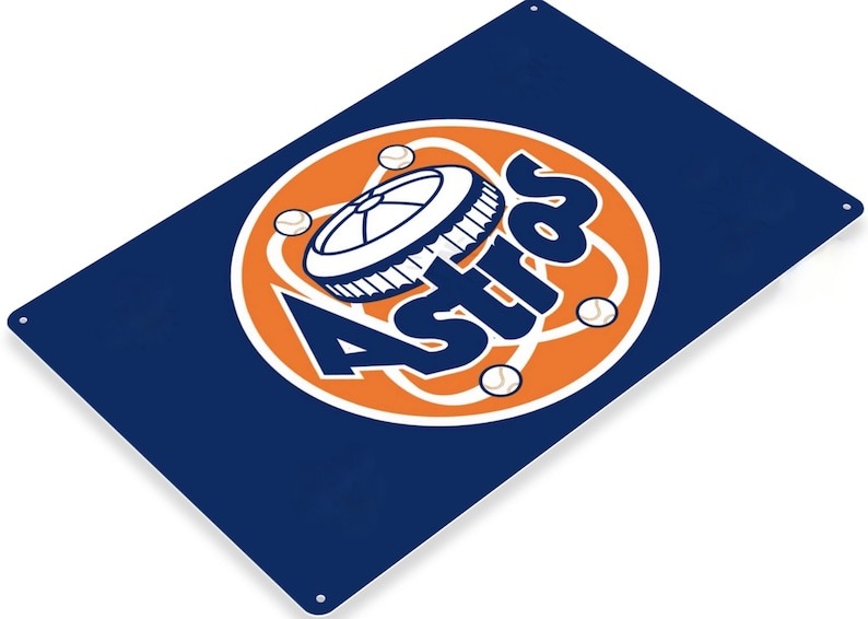 Houston Astros MLB Sports Bar Metal Sign