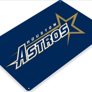 DINOZOZO Houston Astros Tin Sign Baseball Gift for Fans V2 Custom Metal Signs