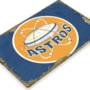 DINOZOZO Houston Astros Tin Sign Baseball Gift for Fans V3 Custom Metal Signs