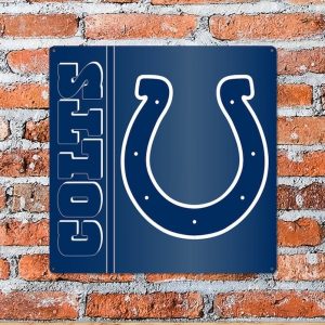 DINOZOZO Indianapolis Colts Football Metal Sign Gift for Fans Man Cave Decor Custom Metal Signs