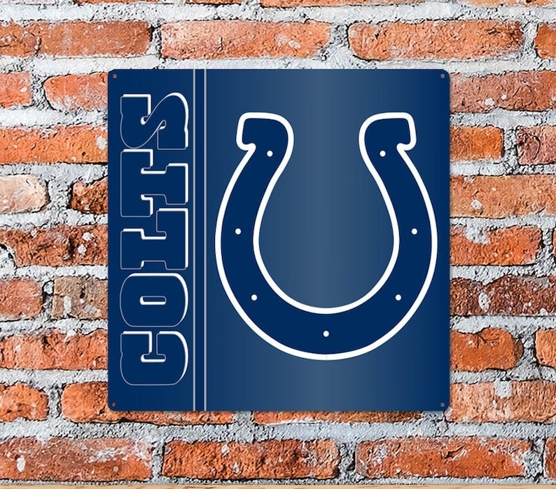 DINOZOZO Indianapolis Colts Football Metal Sign Gift for Fans Man Cave Decor Custom Metal Signs