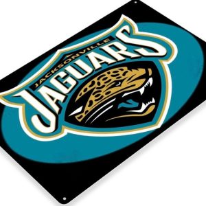 DINOZOZO Jacksonville Jaguars Tin Sign NFL Football Florida AFC Conference Expansion Team Gift for Fans Custom Metal Signs