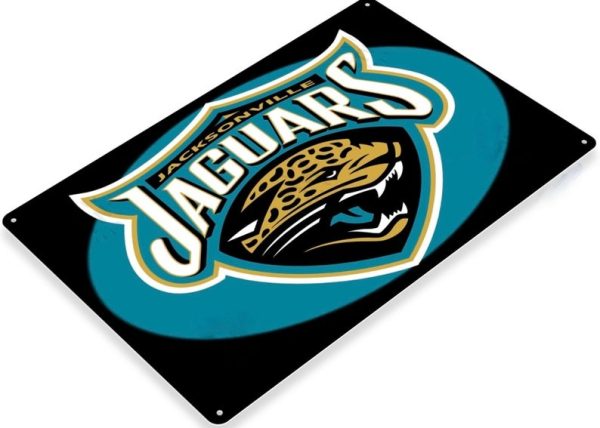 DINOZOZO Jacksonville Jaguars Tin Sign NFL Football Florida AFC Conference Expansion Team Gift for Fans Custom Metal Signs