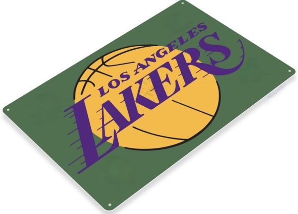 DINOZOZO Los Angeles Lakers Tin Sign NBA Basketball Gift for Fans Custom Metal Signs