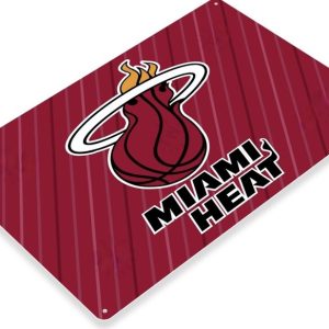 DINOZOZO Miami Heat Tin Sign NBA Basketball Gift for Fans Custom Metal Signs