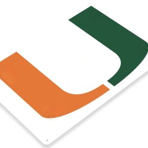 DINOZOZO Miami Hurricanes Tin Sign College Football NCAA Custom Metal Signs