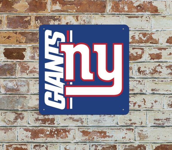 DINOZOZO NY Giants Football Metal Sign Gift for Fans Man Cave Decor Custom Metal Signs