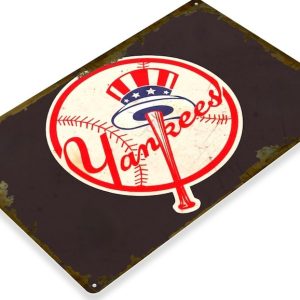 DINOZOZO New York Yankees Tin Sign New York City Baseball Gift for Fans Custom Metal Signs