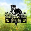 DINOZOZO Personalized Dog Memorial Stake Australian Shepherd Dog Grave Marker Dog Memorial Gifts Custom Metal Signs 2