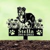 DINOZOZO Personalized Dog Memorial Stake Australian Shepherd Dog Grave Marker Dog Memorial Gifts Custom Metal Signs 3