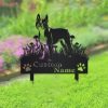 DINOZOZO Personalized Dog Memorial Stake Boston Terrier Dog Grave Marker Dog Memorial Gifts Custom Metal Signs 2