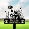 DINOZOZO Personalized Dog Memorial Stake Brittany Spaniel Dog Grave Marker Dog Memorial Gifts Custom Metal Signs 1