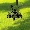 DINOZOZO Personalized Dog Memorial Stake Brittany Spaniel Dog Grave Marker Dog Memorial Gifts Custom Metal Signs 2
