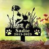 DINOZOZO Personalized Dog Memorial Stake Brittany Spaniel Dog Grave Marker Dog Memorial Gifts Custom Metal Signs 3