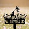 DINOZOZO Personalized Dog Memorial Stake Bull Terrier Dog Grave Marker Dog Memorial Gifts Custom Metal Signs 1