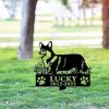 DINOZOZO Personalized Dog Memorial Stake Cardigan Welsh Corgi Dog Grave Marker Dog Memorial Gifts Custom Metal Signs 1