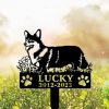 DINOZOZO Personalized Dog Memorial Stake Cardigan Welsh Corgi Dog Grave Marker Dog Memorial Gifts Custom Metal Signs 4 1